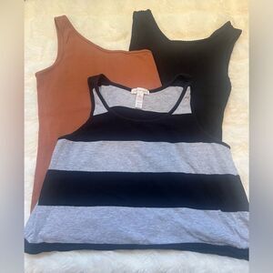 Stylish Women's Tank Tops - Black, Gray, and Brown Sz Small